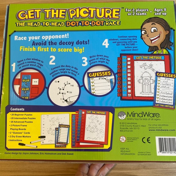 MindWare Board Game  Get the Picture  Head to Head Dot to Dot Race Game - Picture 3 of 5